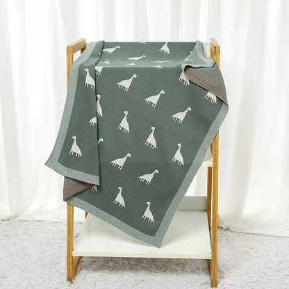 Cozy Baby Blanket with Dinosaur Print
