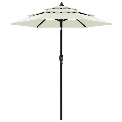Large 3-Tier Outdoor Umbrella with Tilt and Crank Mechanism