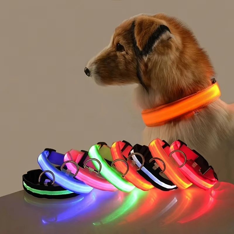Bright Night Dog Leash with Reflective Safety Strip - Hehif