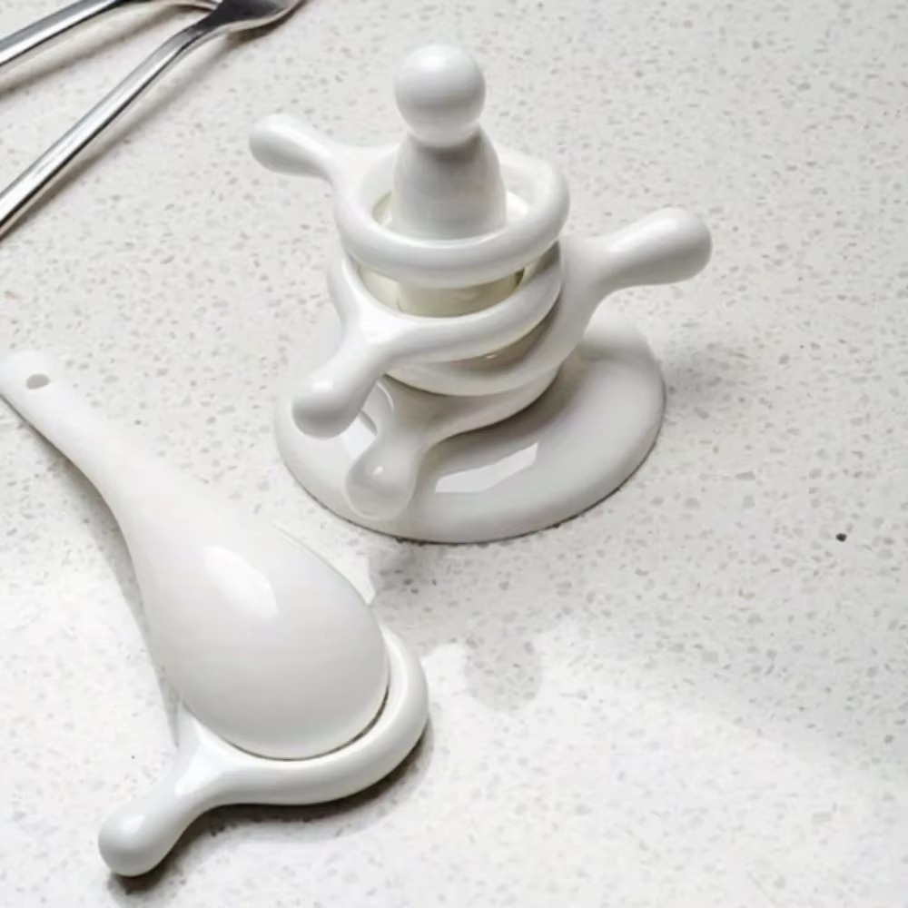 Stylish Ceramic Chopstick Spoon Rest Holder Set