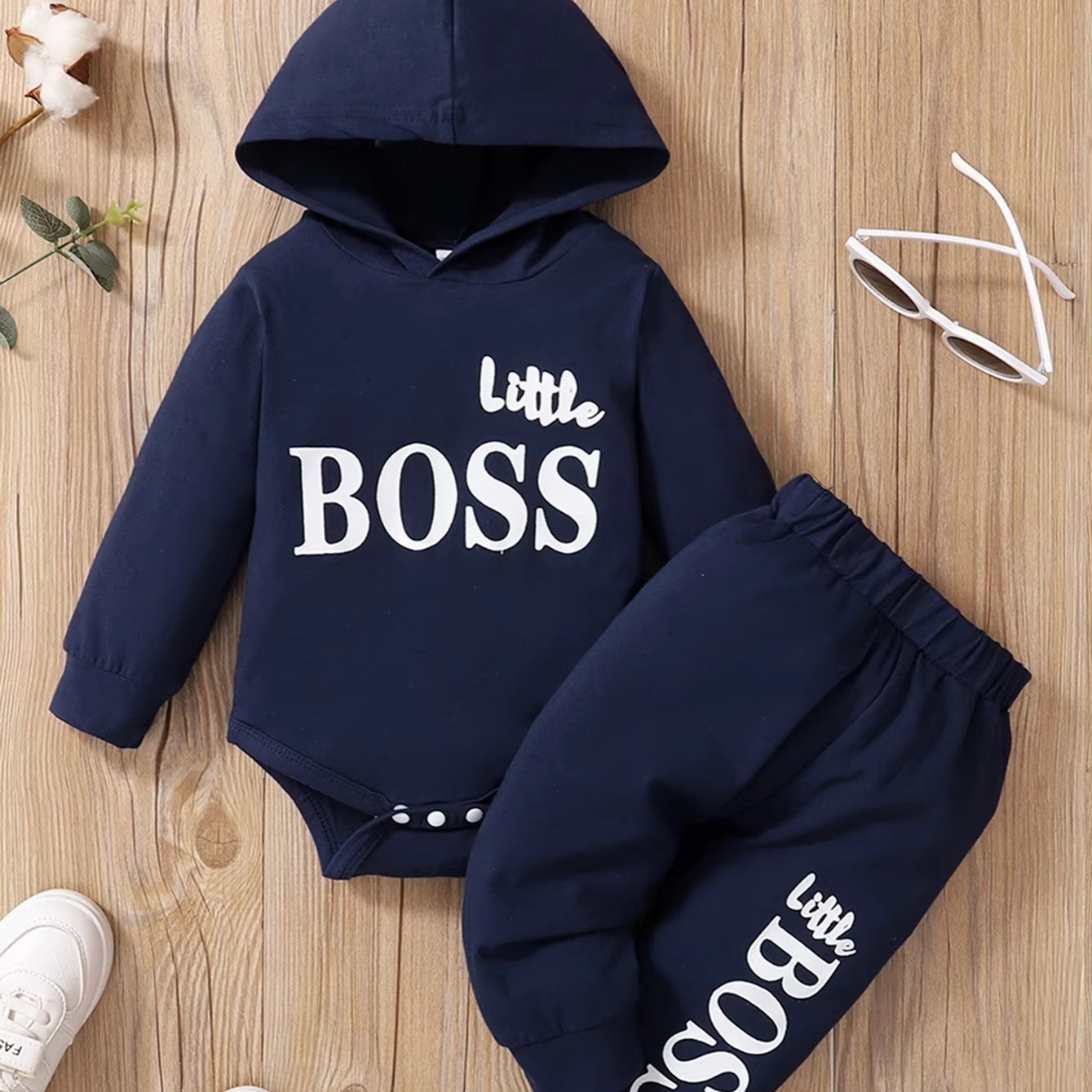 Newborn Baby Boy Clothes Set, Hoodie Romper and Pants