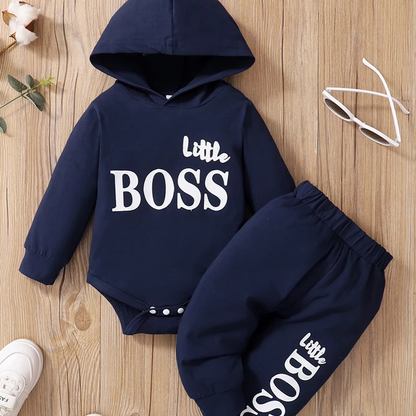 Newborn Baby Boy Clothes Set, Hoodie Romper and Pants