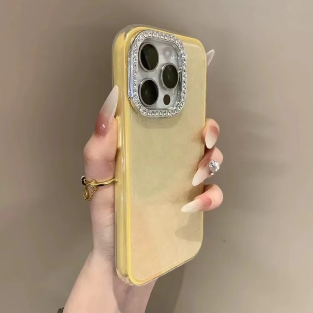 Sparkly Glitter Phone Case with Diamond Camera Cover