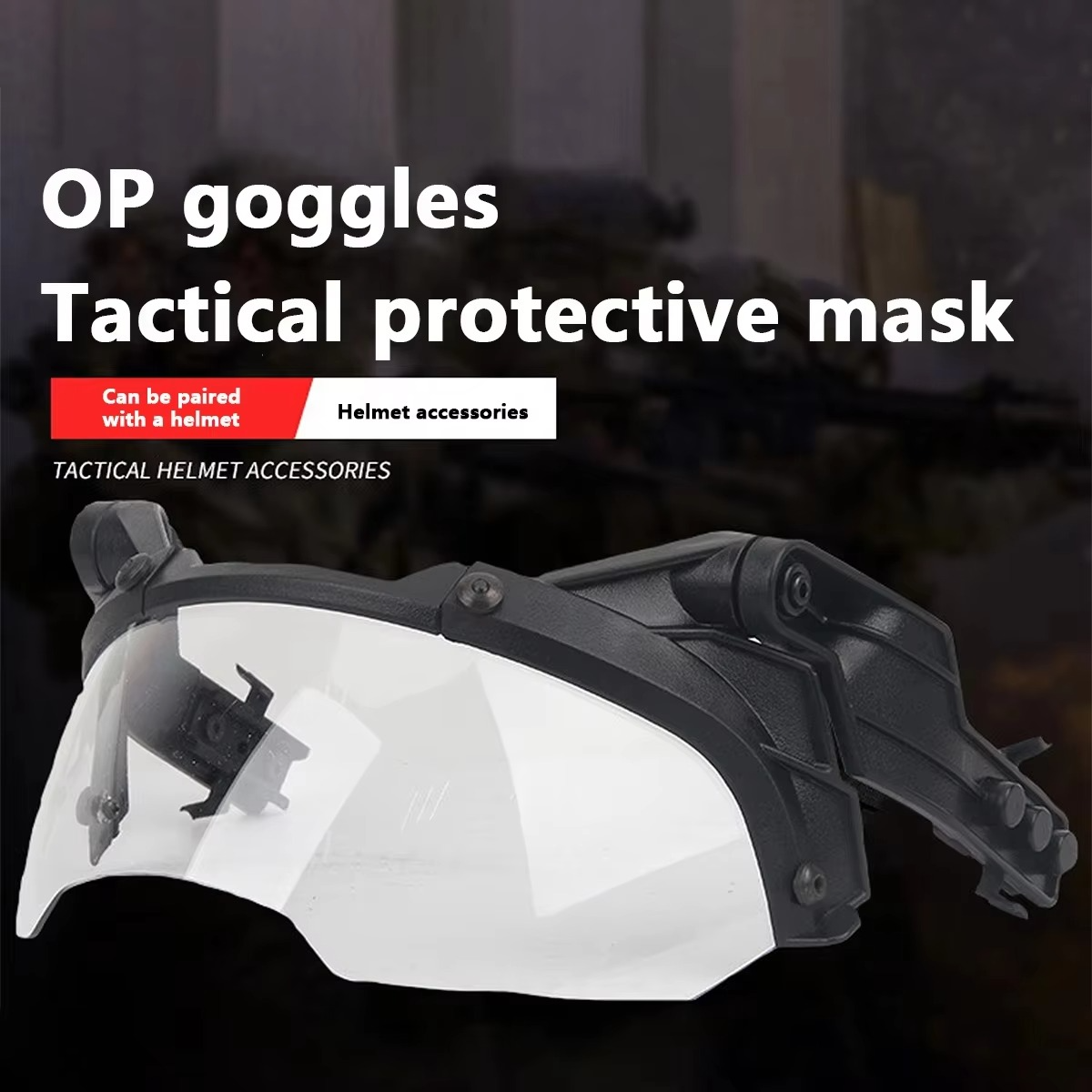 Durable Military Helmet with Clear Vision Goggles