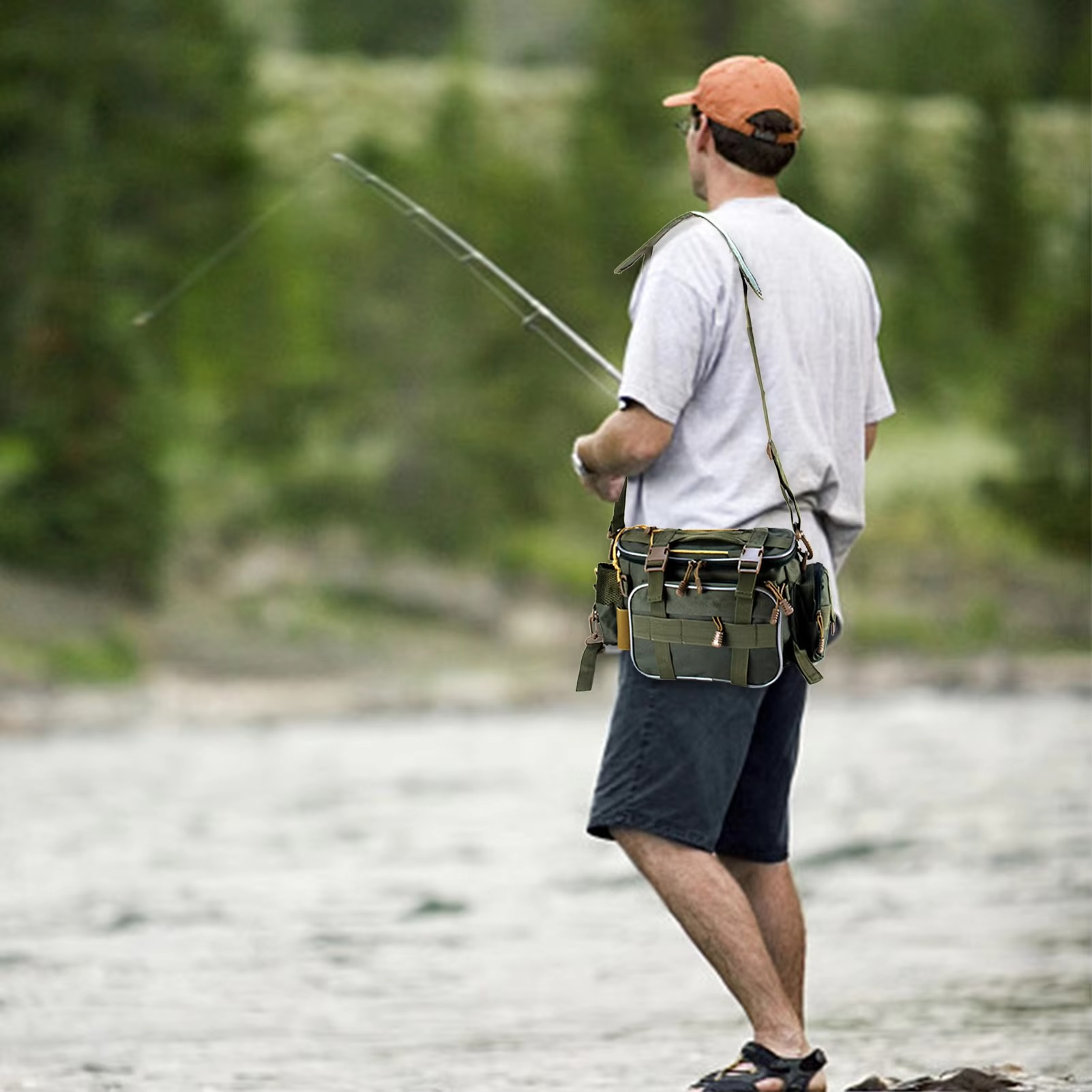 Waterproof Fishing Tackle Storage Waist Bag - Hehif