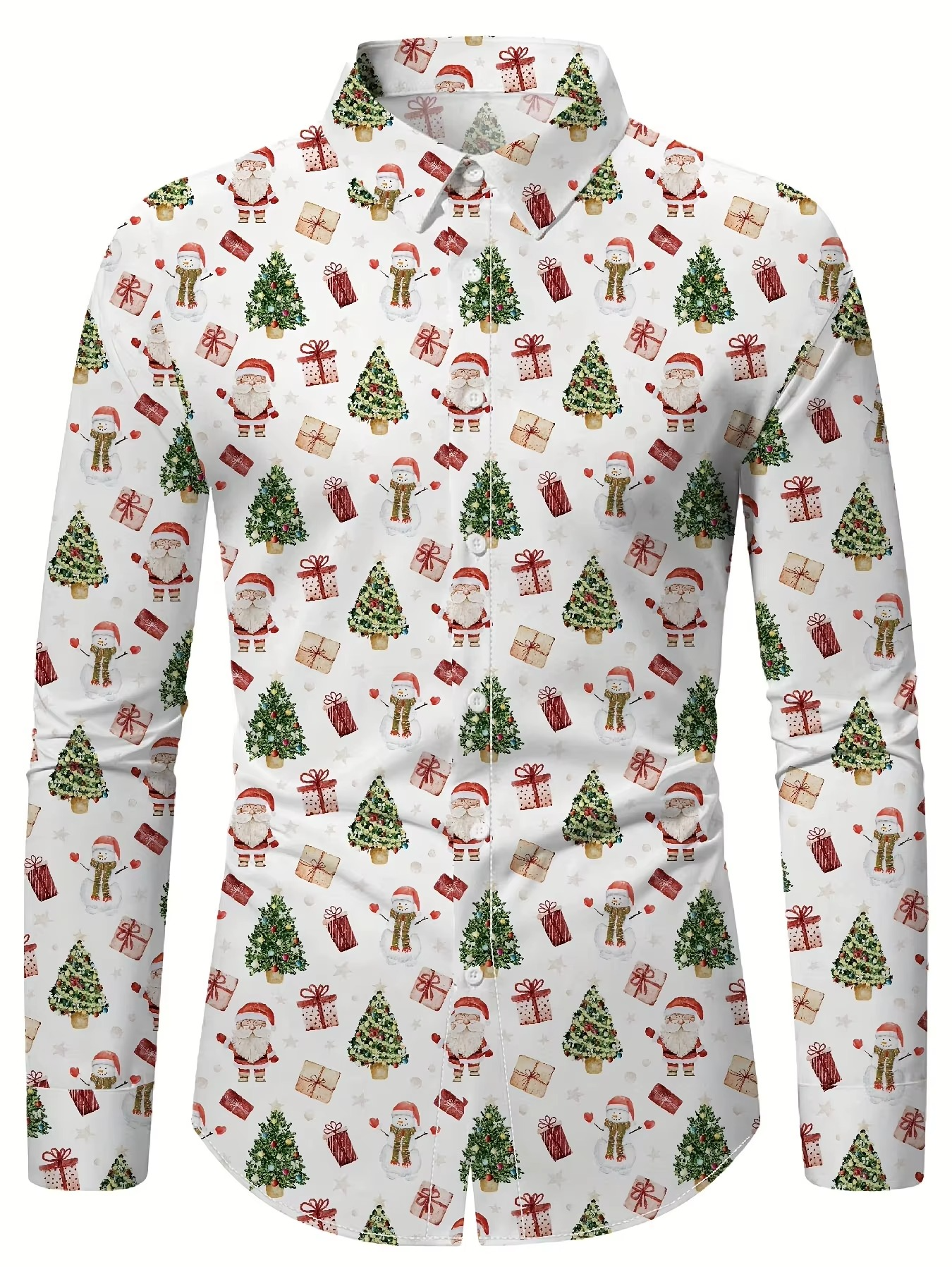 Mens Festive Santa Reindeer Dress Shirt
