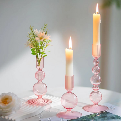 Luxury Glass Candle Holder Set for Home Decoration