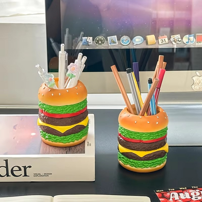 Large Burger Desk Pen Holder and Office Organizer