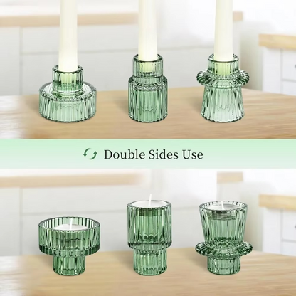 Clear Glass Tealight Candle Holder Decorative Centerpiece