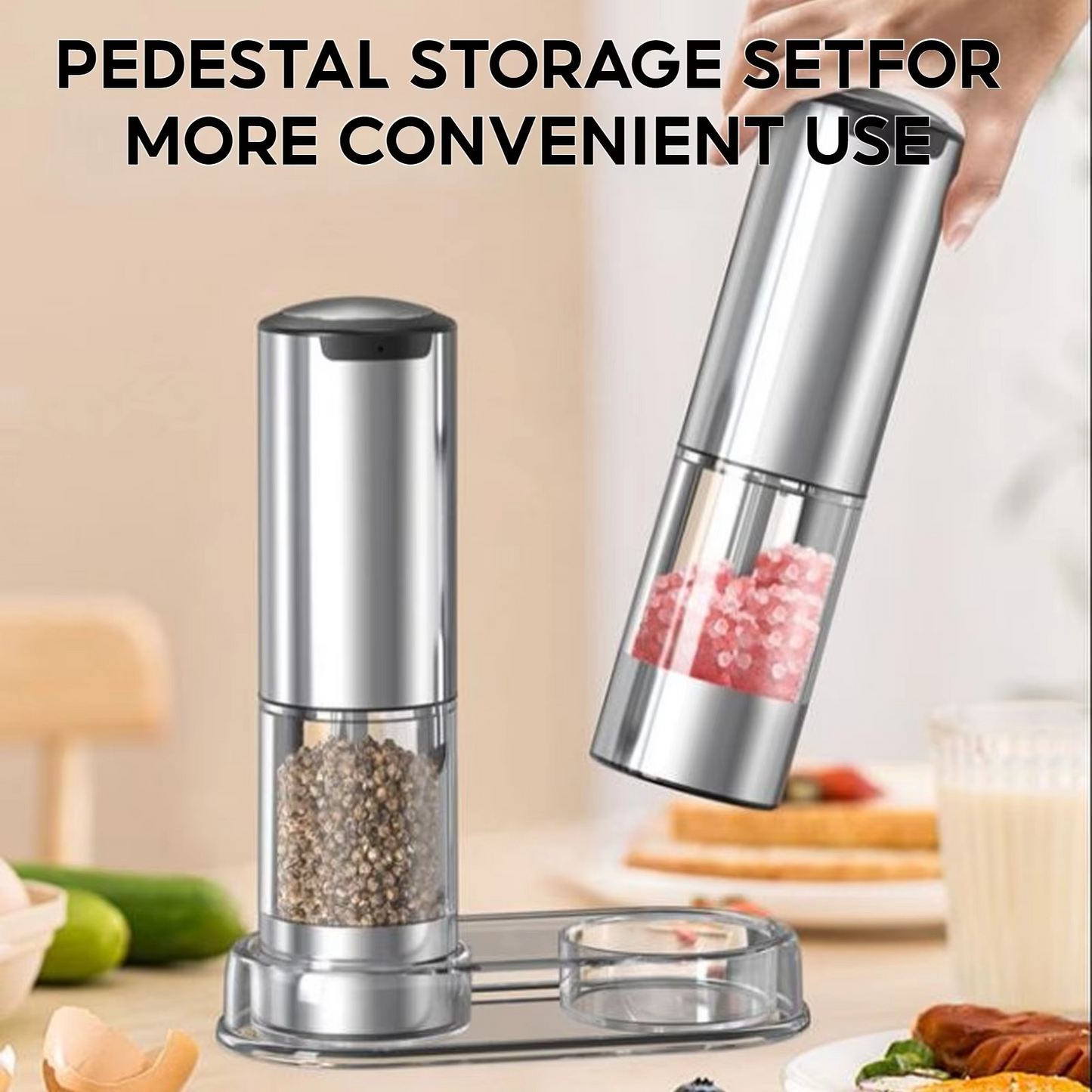 Automatic Salt Pepper Mill Set with LED Lighting
