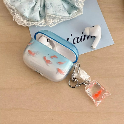 Colorful Ocean Fish AirPods Cover with Keychain