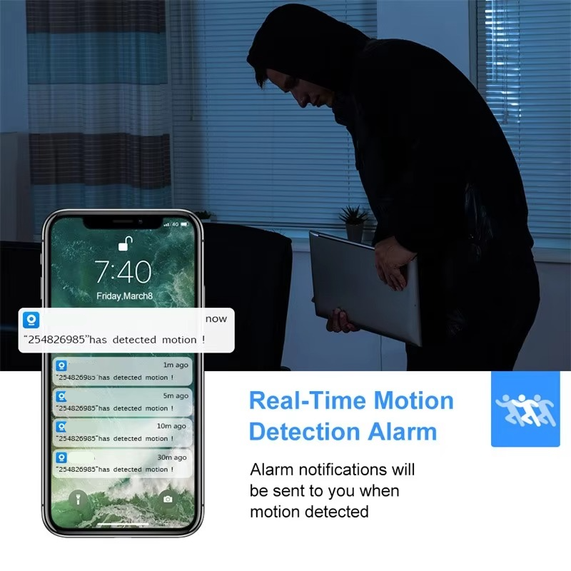 HD WiFi Home Security Camera with Night Vision and Audio