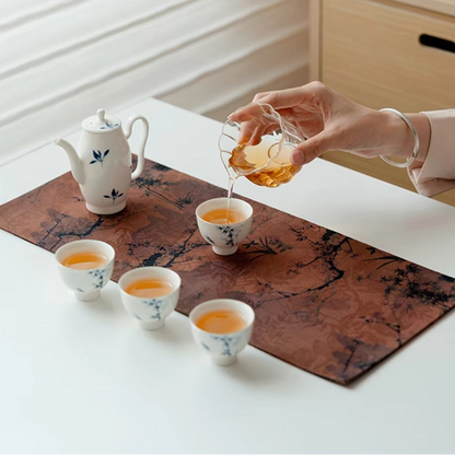 Luxury Purple Bamboo Table Runner Set for Dining Table