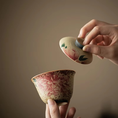 White Ceramic Chinese Tea Cup With Infuser Lid