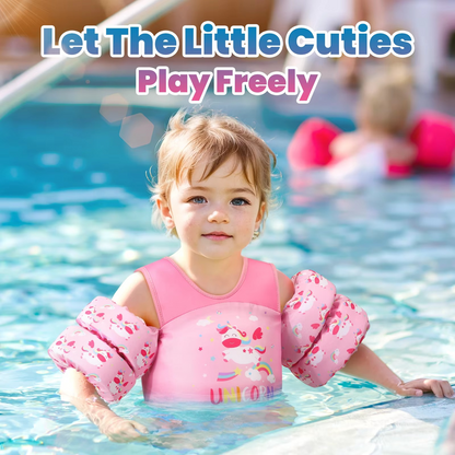 Childrens Swim Vest with Floaties and Safety Whistle