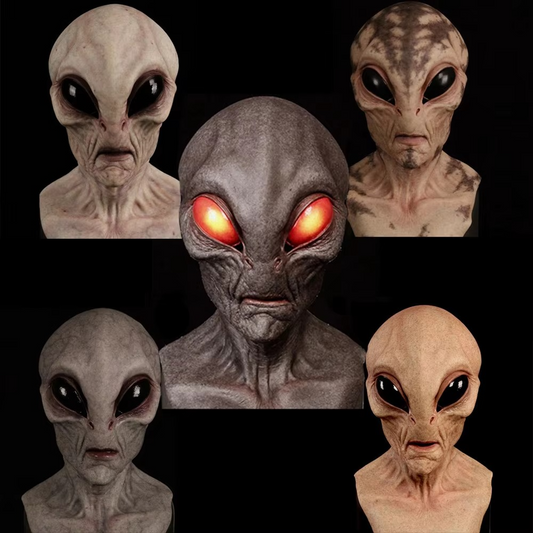Scary Alien Costume Latex Face Mask - Hehif