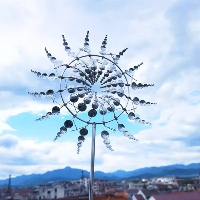 Outdoor Solar Powered Garden Wind Decor Sculpture