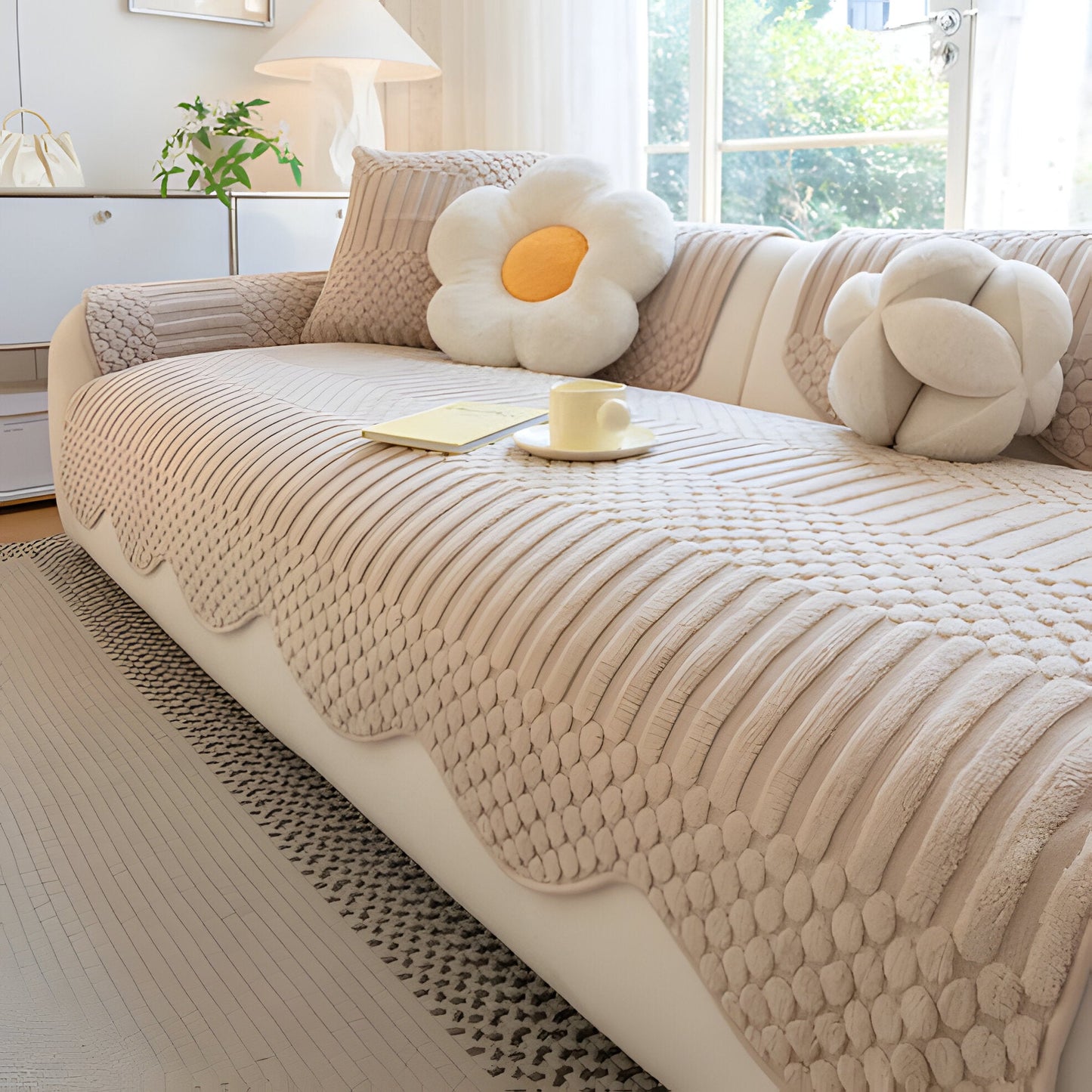 Plush Fuzzy Sofa Throw for Cold Weather Comfort