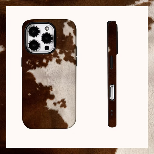 Tan Leather Dual Layer iPhone Phone Cover - Hehif