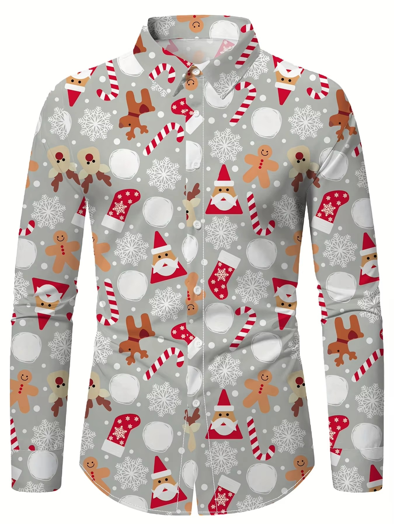 Mens Festive Santa Reindeer Dress Shirt