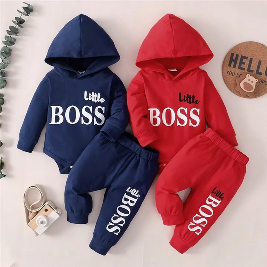 Newborn Baby Boy Clothes Set, Hoodie Romper and Pants - Hehif
