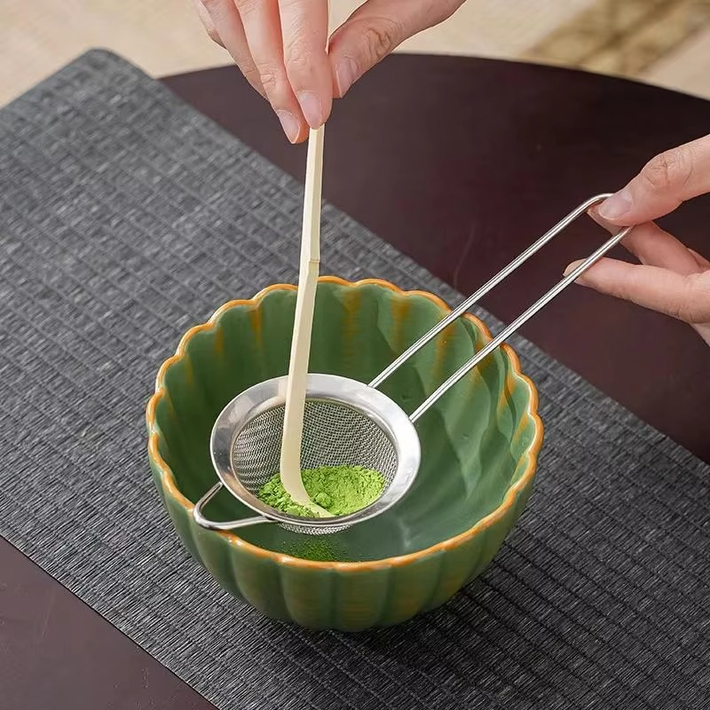 Traditional Green Tea Set with Whisk and Bowl