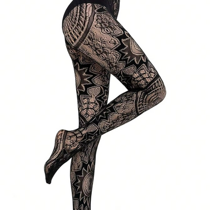 Dark Fishnet Tights - Punk Style Stretch Stockings - Hehif