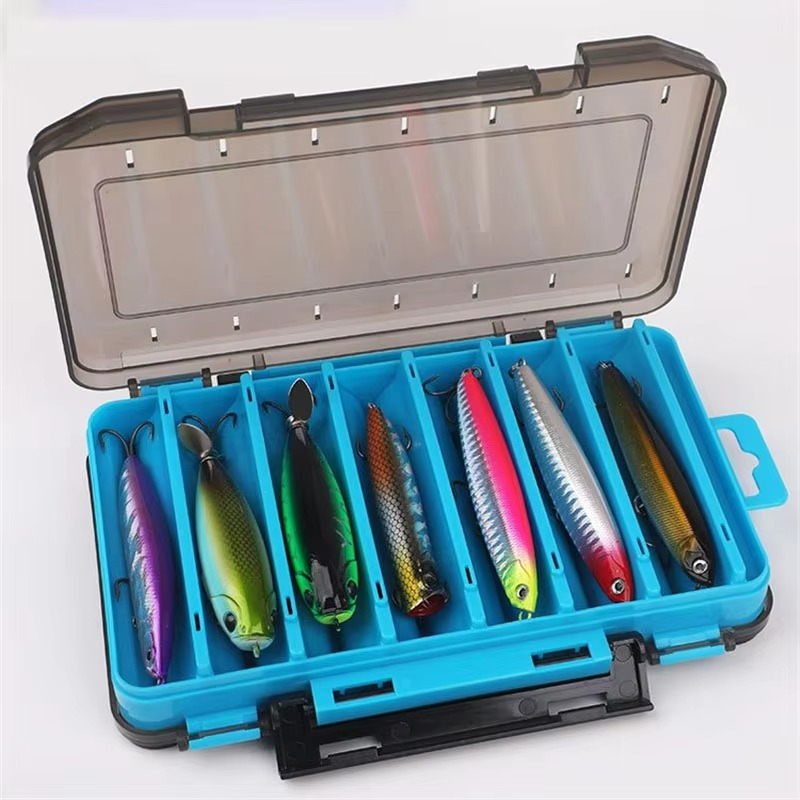 Compact Dual Layer Fishing Tackle Box with Clear View - Hehif