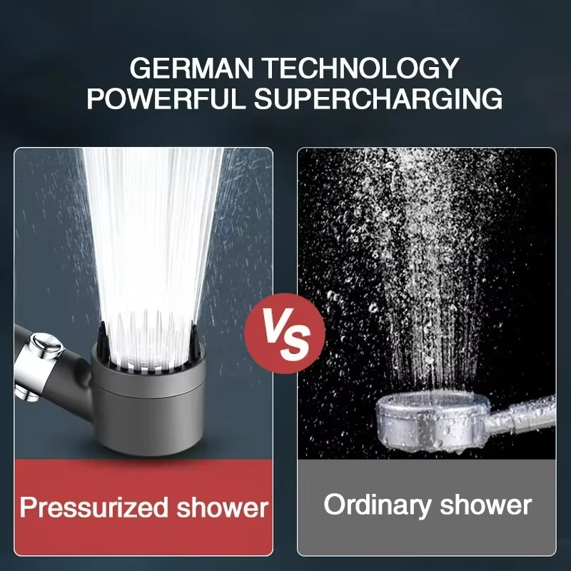 Powerful 3-Setting Shower Head with Filter and Massager
