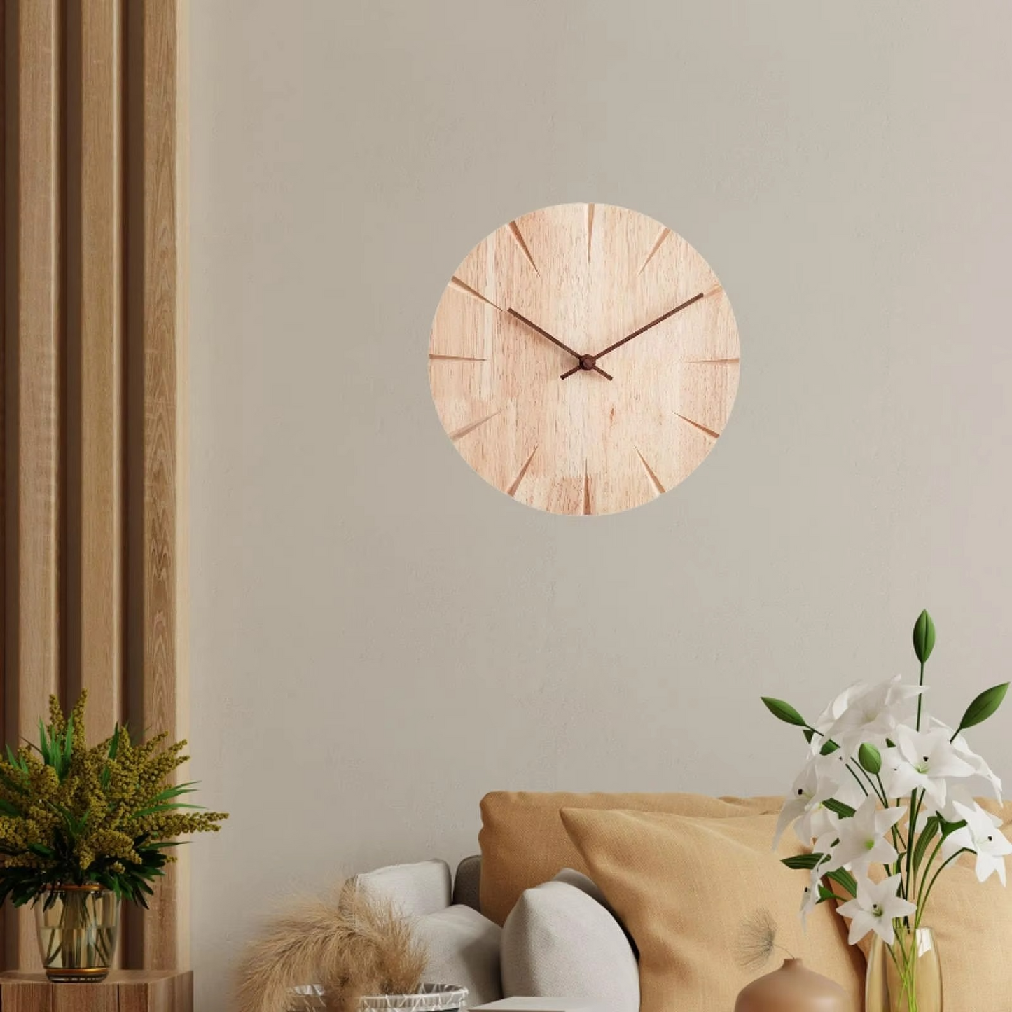 Quiet Wooden Large Wall Clock for Home and Office