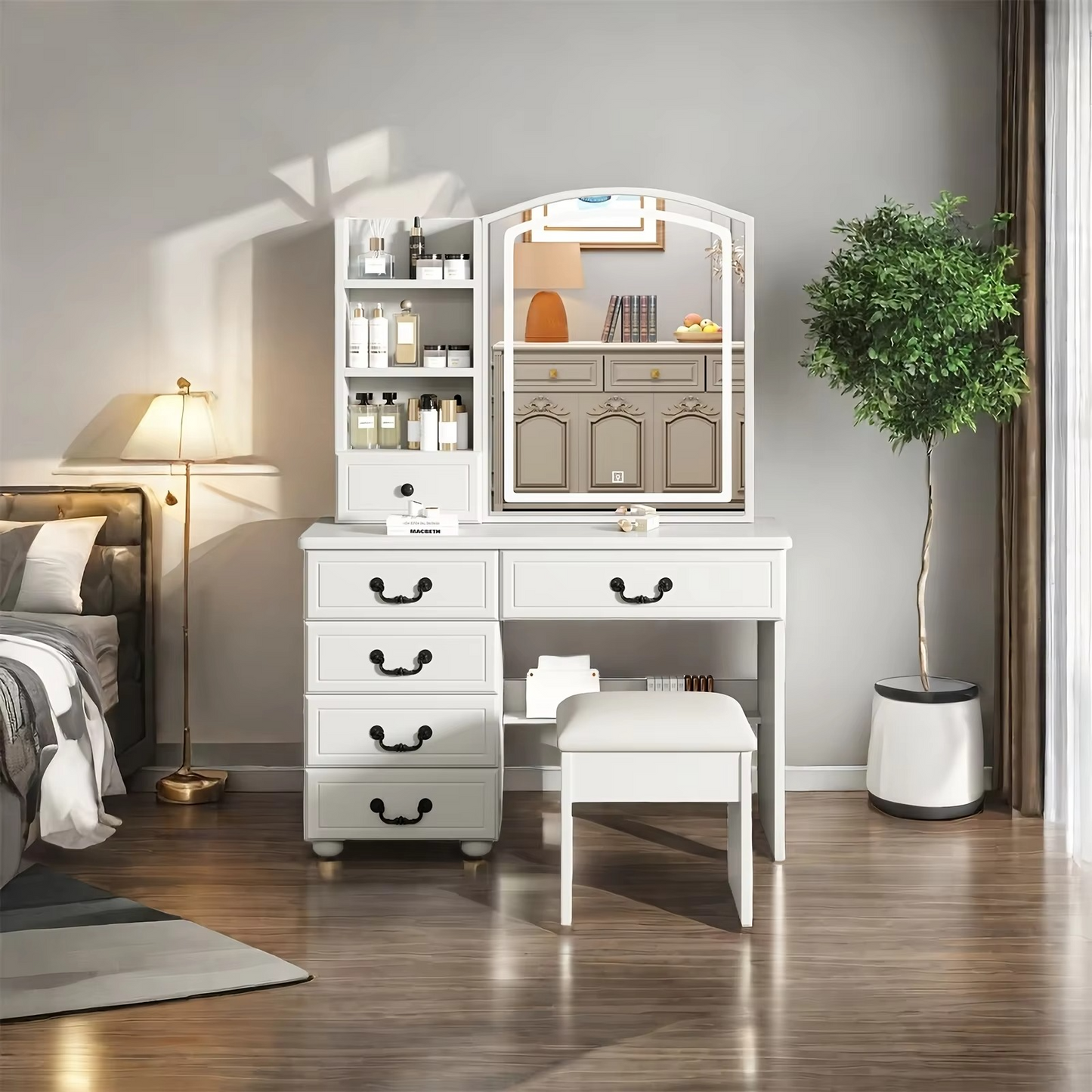Space Saving Compact Makeup Vanity Table