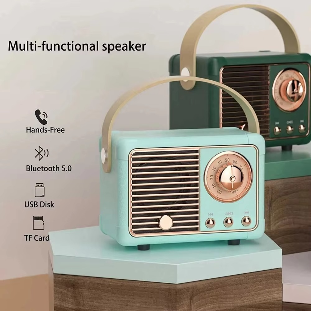 Classic Portable Bluetooth Speaker with Deep Bass - Hehif