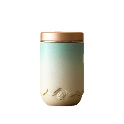 Small Ceramic Tea Canister with Tight Seal Lid - Hehif