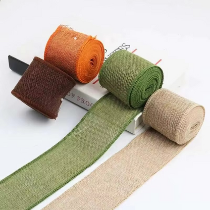 Natural Fabric Ribbon Roll for Gifts and Home Decor