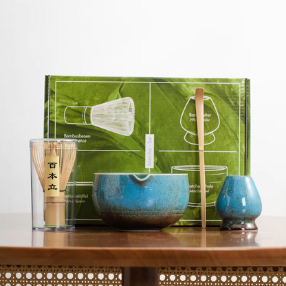 Natural Bamboo Matcha Mixer with Small Ceramic Cup