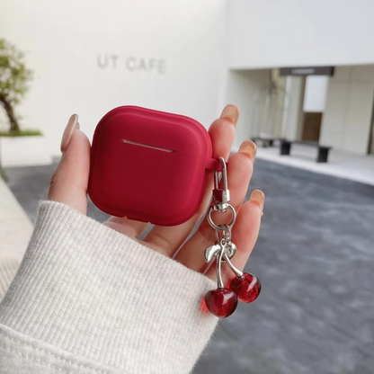 Clear Cover with Cute Cherry Charm for AirPods
