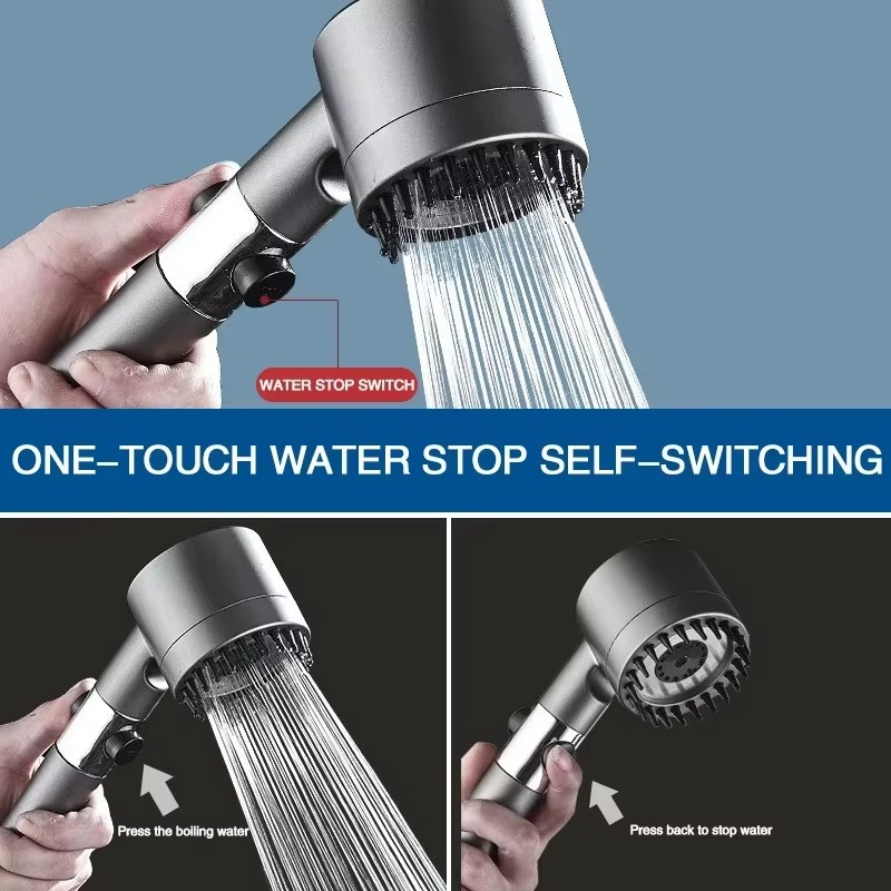 Powerful 3-Setting Shower Head with Filter and Massager