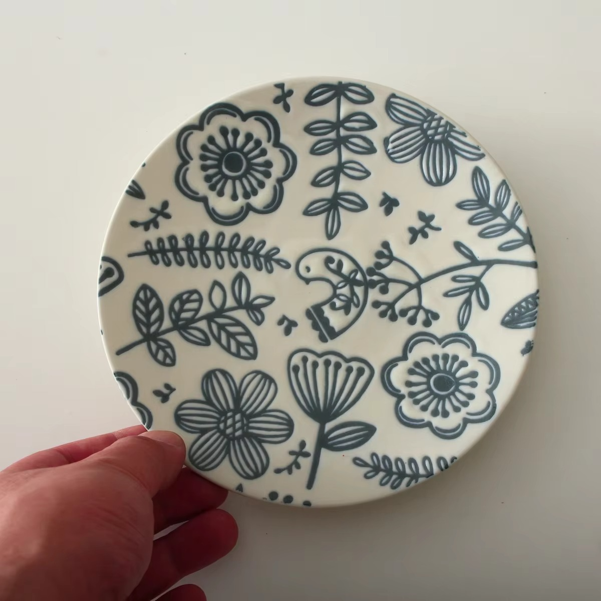 Vibrant Floral Pattern Porcelain Dinner Plate 6.7 Inch - Hehif