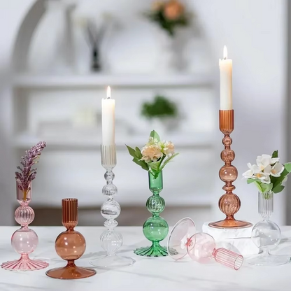 Luxury Glass Candle Holder Set for Home Decoration