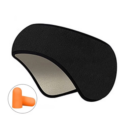 Comfortable Black Sleep Eye Mask with Ear Plugs