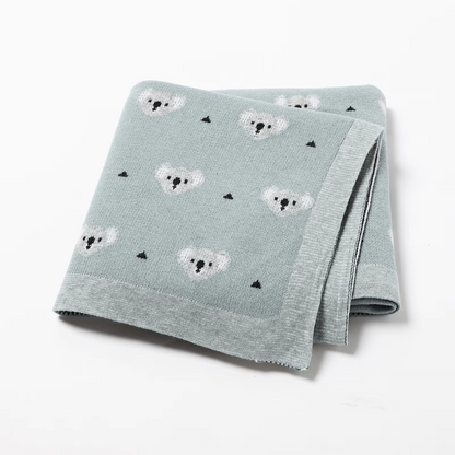 Cozy Plush Baby Blanket with Adorable Koala Pattern