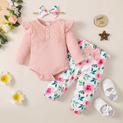 Cute Baby Girls 3pc Spring Outfit Set