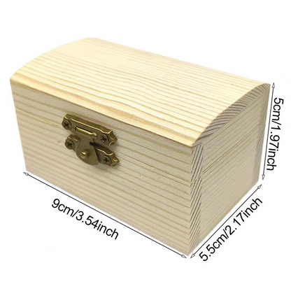 Rustic Wooden Storage Trunk with Lock and Hinged Top