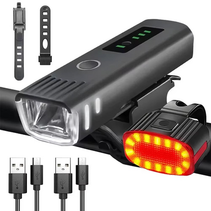 Bright LED Bicycle Front and Rear Safety Light Set