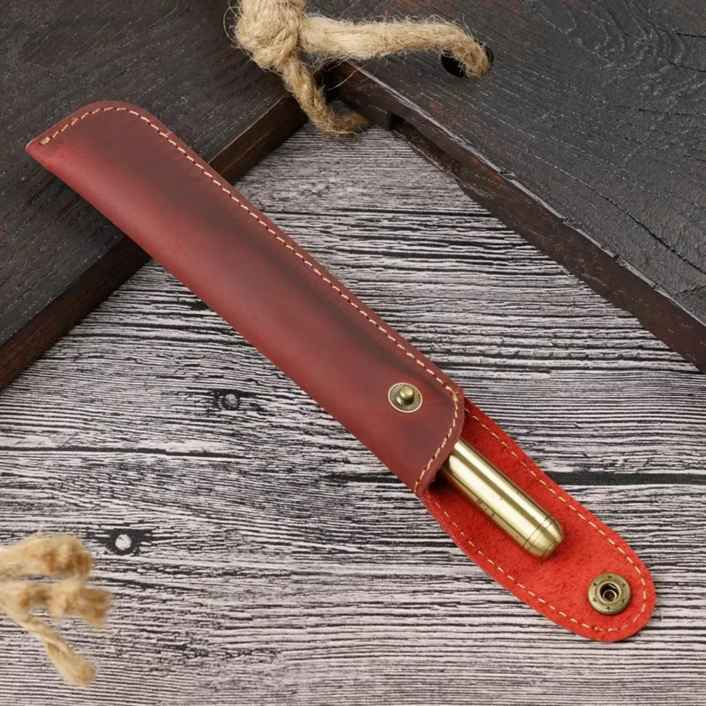 Premium Leather Pen Pouch for Pens and Journals - Hehif