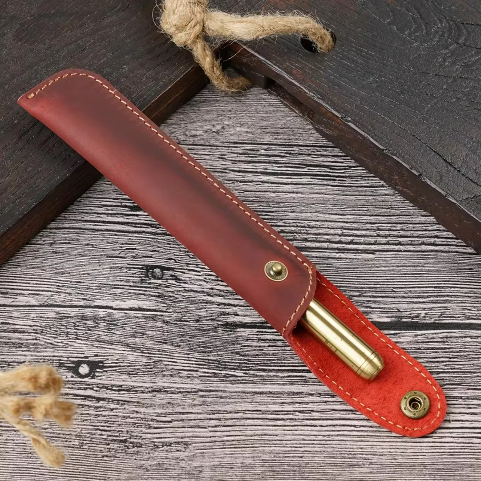 Premium Leather Pen Pouch for Pens and Journals - Hehif