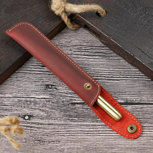 Premium Leather Pen Pouch for Pens and Journals - Hehif