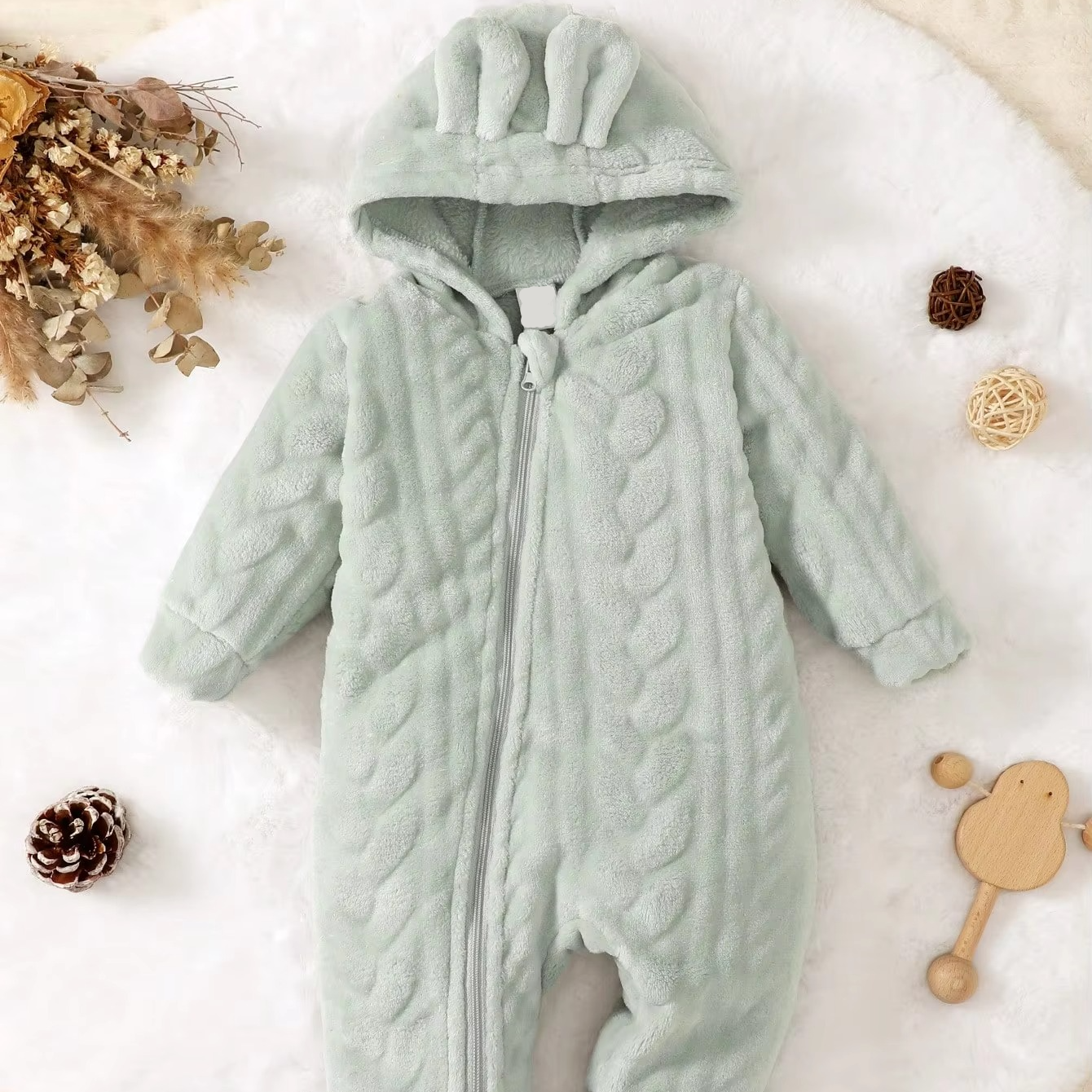 Soft Warm Hoodie Sleepsuit for Baby Boys - Hehif
