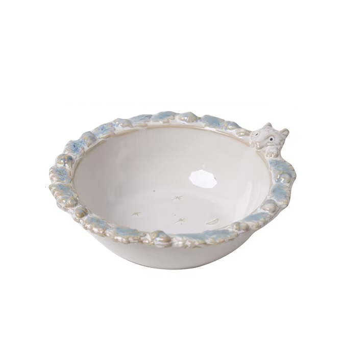 Classic White Ceramic Dinner Plate with Floral Design