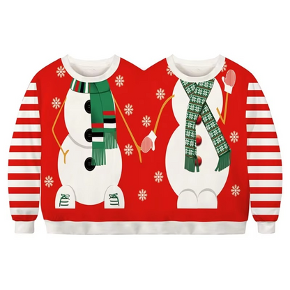 Funny Christmas Twin Sweater for Couples 3D Print